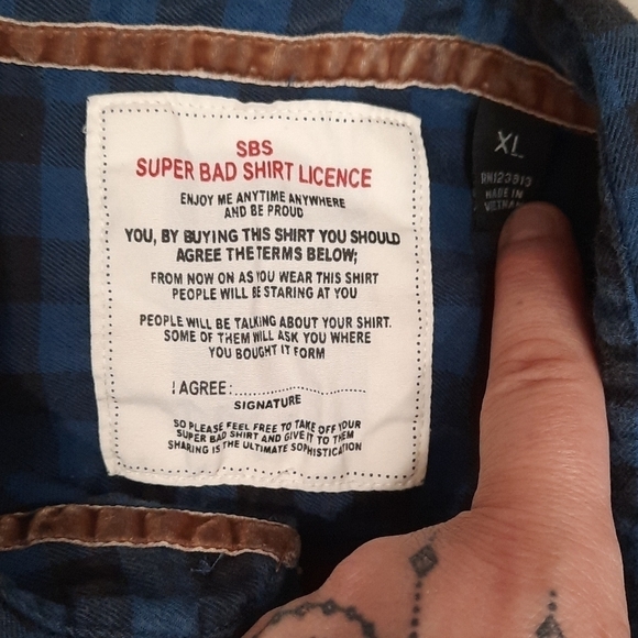 SBS Super Bad Licence Brushed Flannel Shirt - Picture 2 of 4